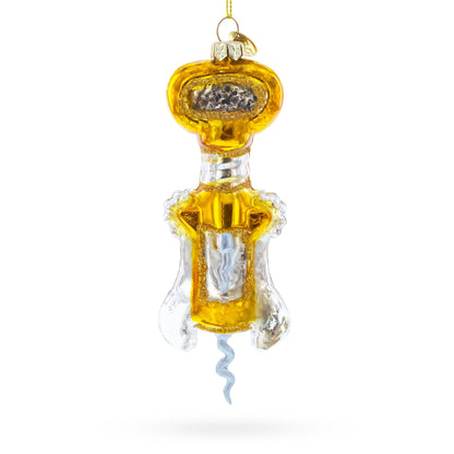Gold and Silver Corkscrew Glass Christmas Ornament