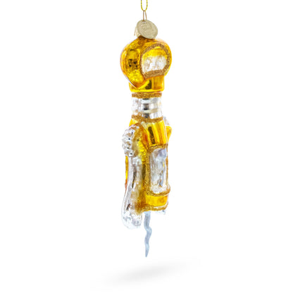 Gold and Silver Corkscrew Glass Christmas Ornament