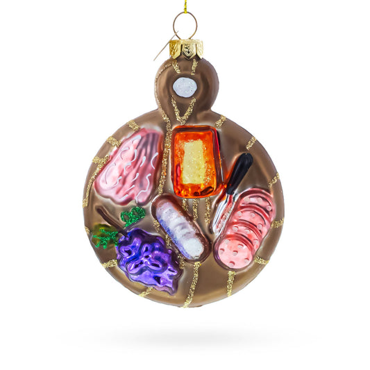 Charcuterie Board Glass Christmas Ornament