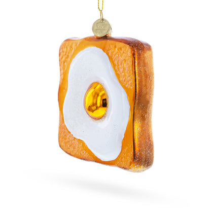 Egg on Toast Glass Christmas Ornament
