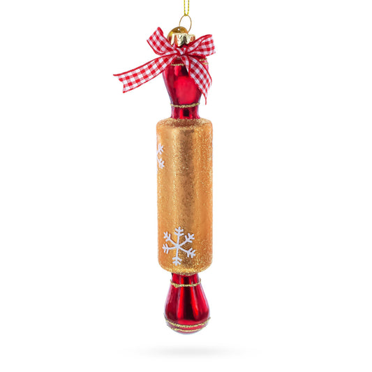 Rolling Pin Glass Christmas Ornament