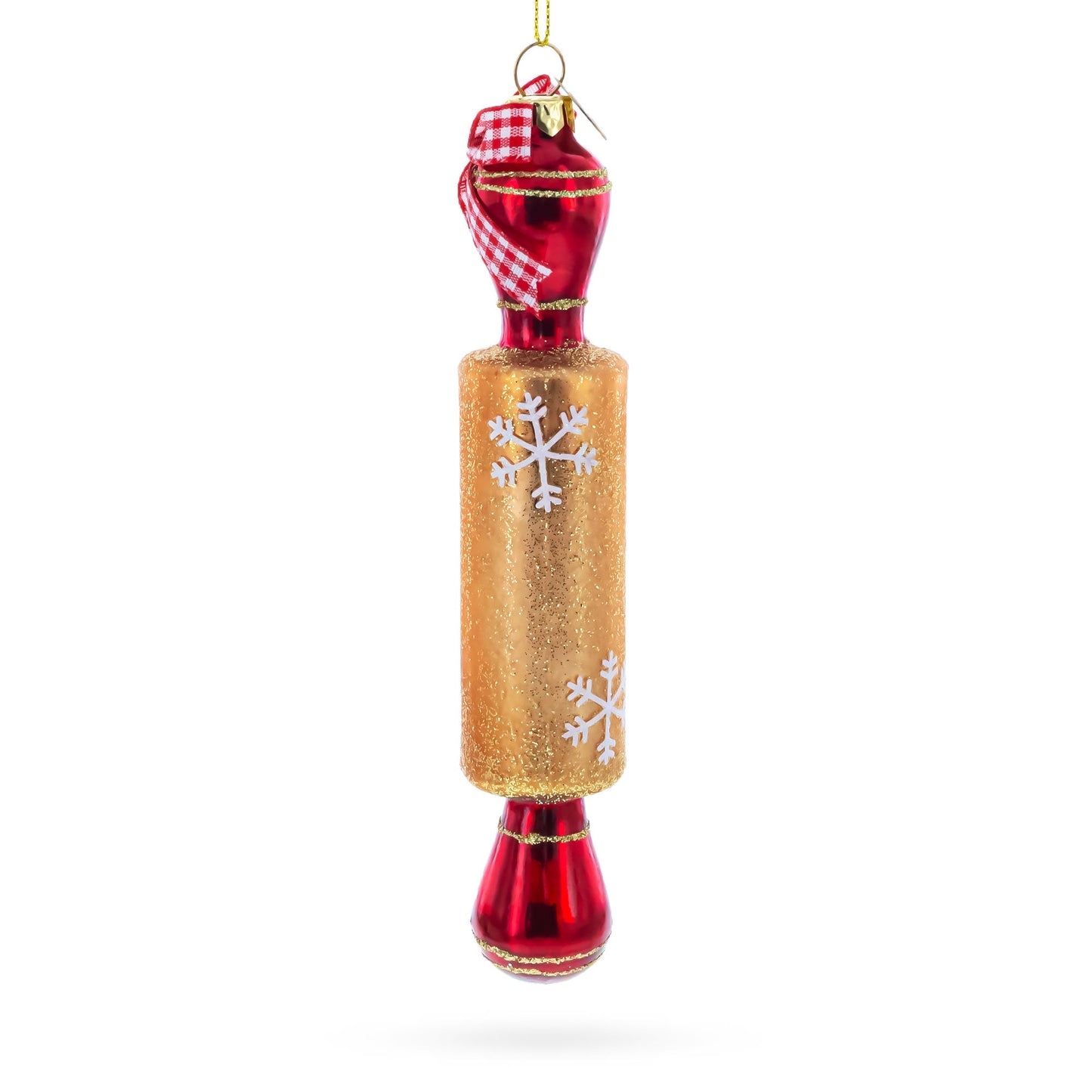 Rolling Pin Glass Christmas Ornament