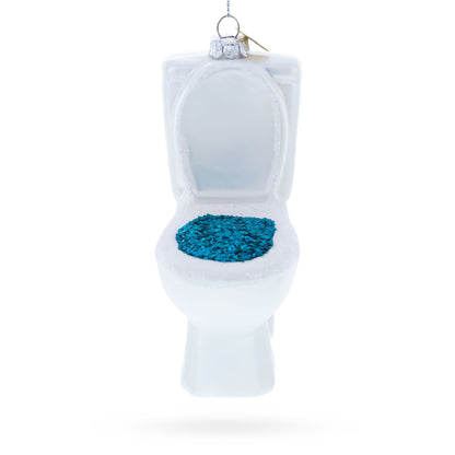 Quirky Toilet Glass Christmas Ornament