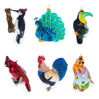 Chic Peacock Glass Christmas Ornament