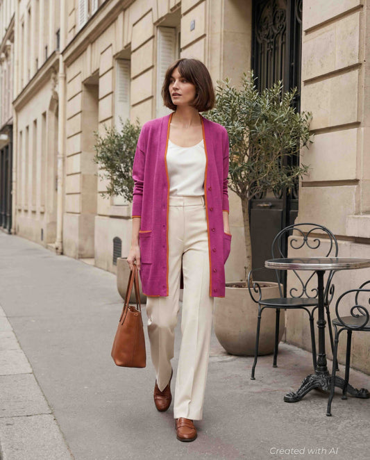 Coco Belted Cardigan - Cerise Shimmer