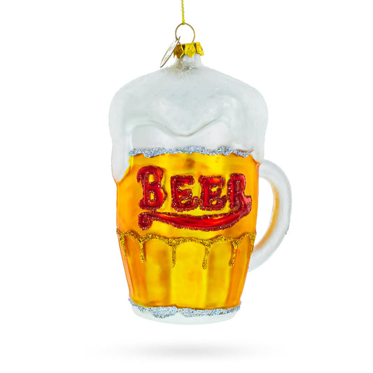 Frothy Beer Mug Glass Christmas Ornament
