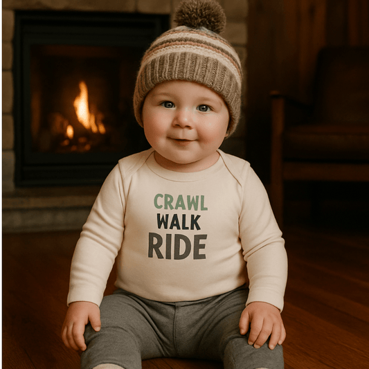 long sleeve graphic bodysuit | crawl walk ride