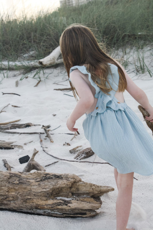 Crossback Ruffle Dress - Seafoam