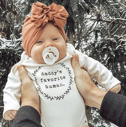 Daddy's Favorite Human Long Sleeve Onesie®, Baby, Girl, Boy, Infant, Toddler, Newborn, Organic, Bodysuit, Outfit, One Piece, Gender Neutral