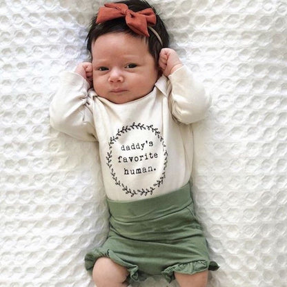 Daddy's Favorite Human Long Sleeve Onesie®, Baby, Girl, Boy, Infant, Toddler, Newborn, Organic, Bodysuit, Outfit, One Piece, Gender Neutral