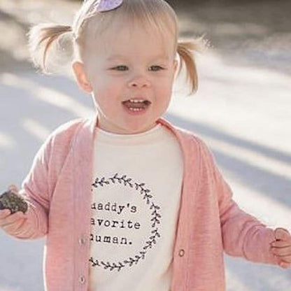 Daddys Favorite Human Organic Tee for Kids, Organic Kids T-shirt, Kids Graphic Tee, Organic Cotton, Children's Gift, Unisex Word Design,