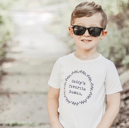 Daddys Favorite Human Organic Tee for Kids, Organic Kids T-shirt, Kids Graphic Tee, Organic Cotton, Children's Gift, Unisex Word Design,