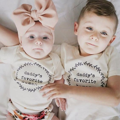Daddys Favorite Human Organic Tee for Kids, Organic Kids T-shirt, Kids Graphic Tee, Organic Cotton, Children's Gift, Unisex Word Design,