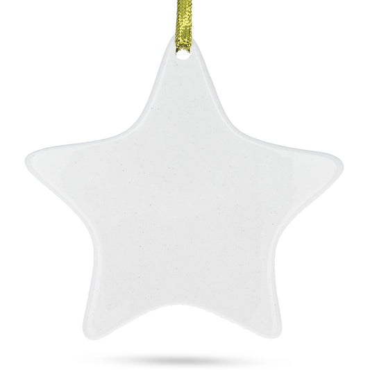 4.3-Inch Ceramic White Star Christmas Ornament