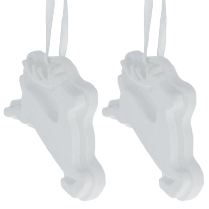 Set of 2 Blank Unfinished White Plaster Reindeer Christmas Ornaments DIY Craft 3.7 Inches