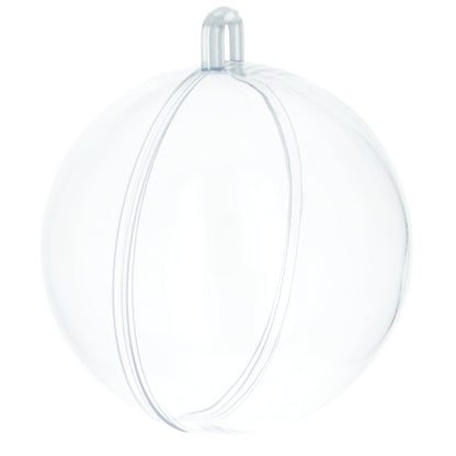 Openable Fillable Clear Plastic Christmas Ball Ornament DIY Craft 3 Inches