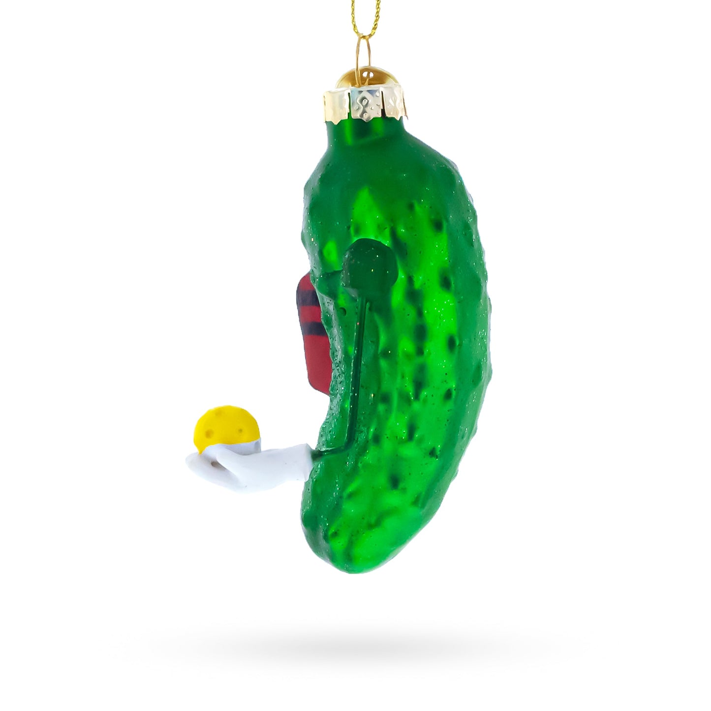 Pickle with Paddle Glass Christmas Ornament