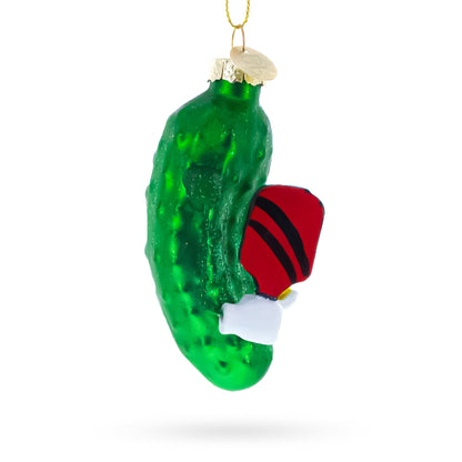 Pickle with Paddle Glass Christmas Ornament