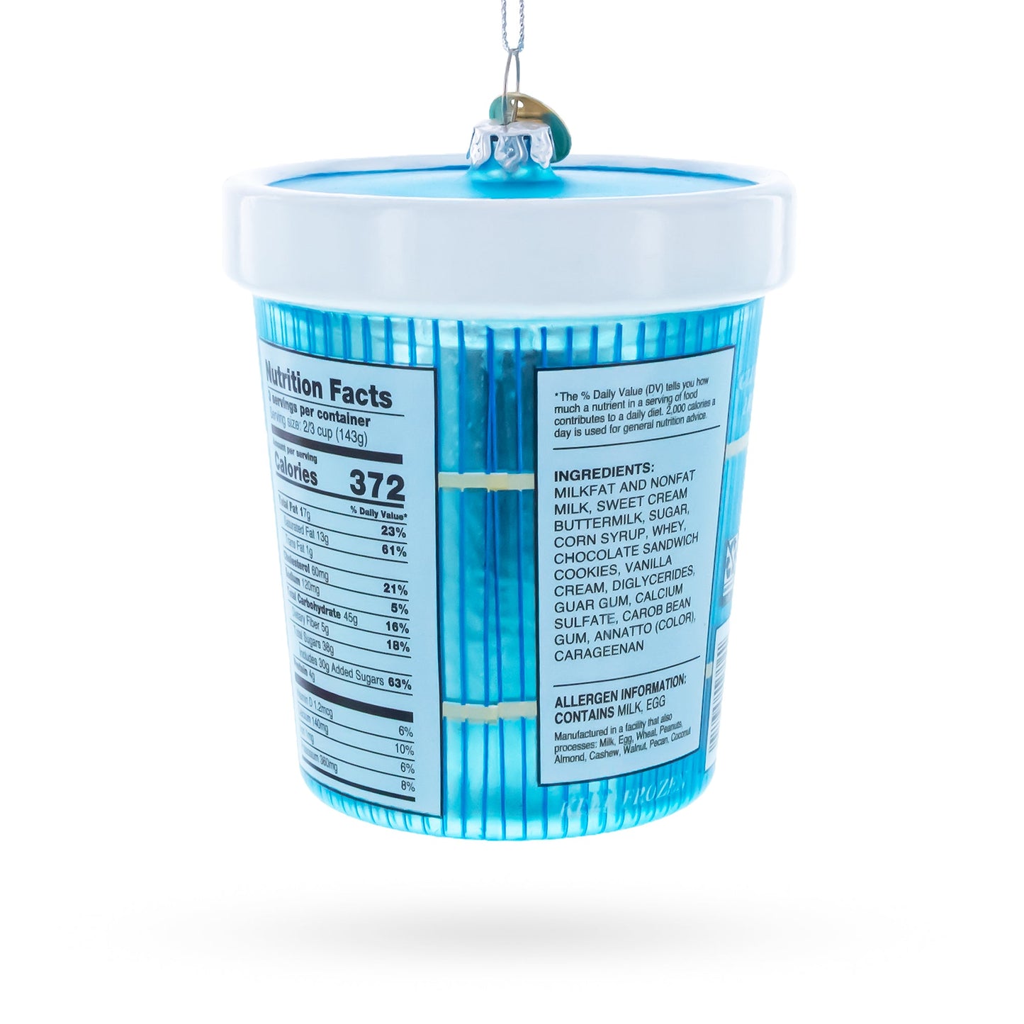 Cookies Ice Cream Pint Glass Christmas Ornament