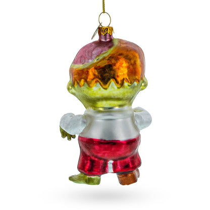 Walking Zombie Glass Christmas Ornament
