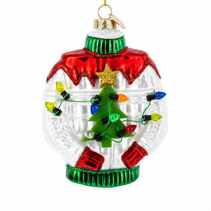 Ugly Christmas Sweater Glass Christmas Ornament