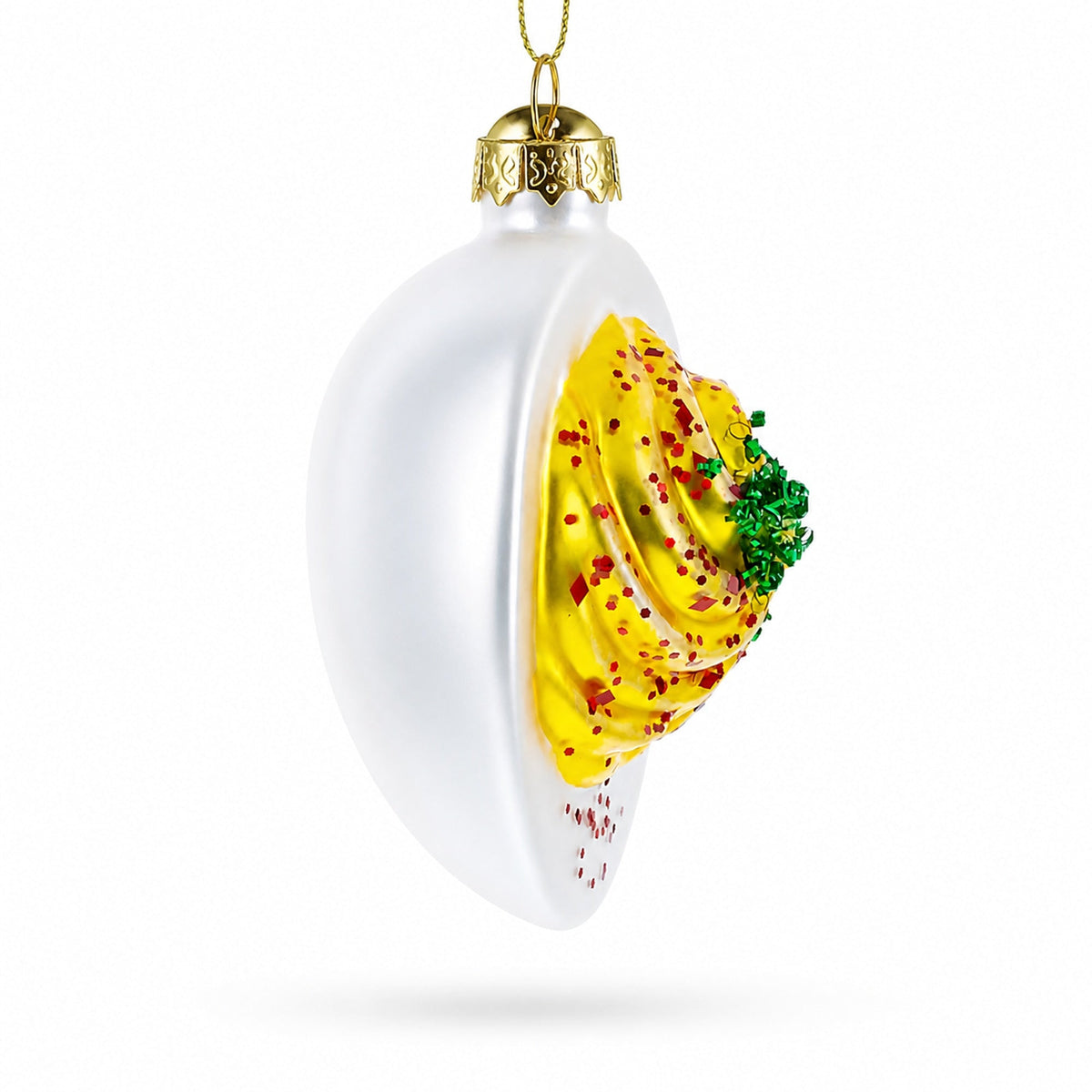Deviled Egg Glass Christmas Ornament