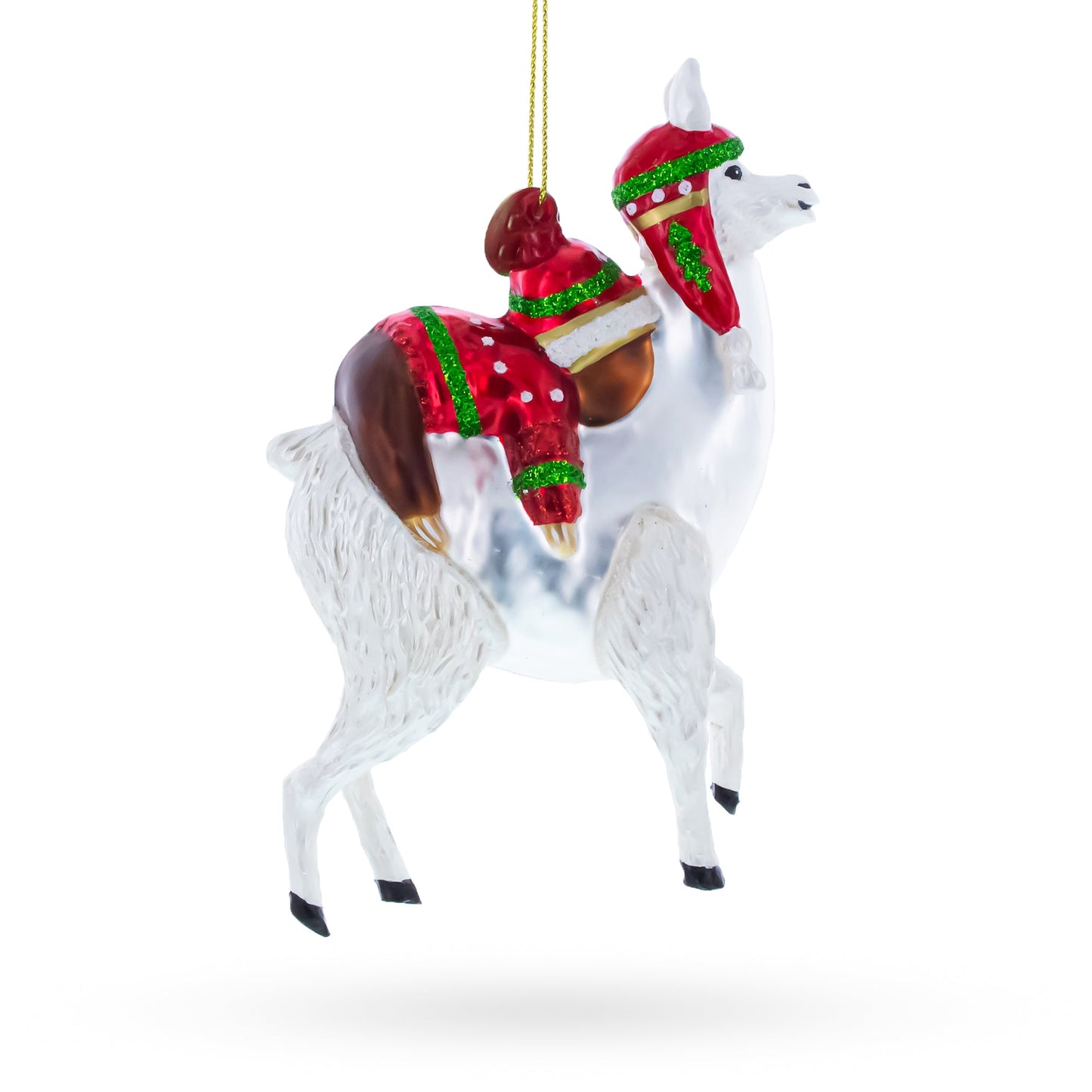 Llama and Sloth Glass Christmas Ornament