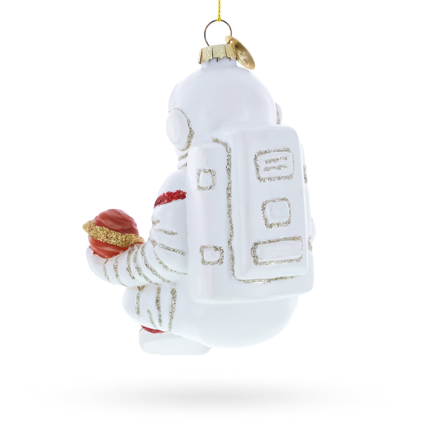 Santa Astronaut Glass Christmas Ornament