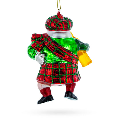 Scottish Santa with Whiskey Glass Christmas Ornament