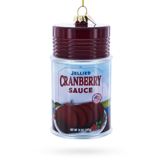 Jellied Cranberry Sauce Can Glass Christmas Ornament