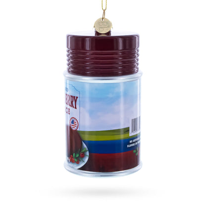Jellied Cranberry Sauce Can Glass Christmas Ornament