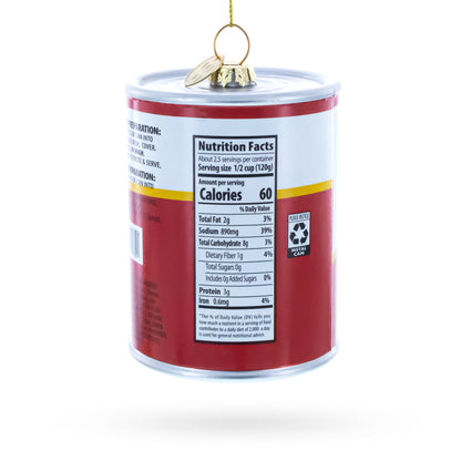 Chicken Noodle Soup Can Glass Christmas Ornament