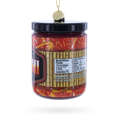 Spicy Kimchi Jar Glass Christmas Ornament