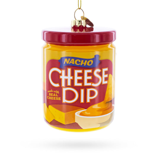 Nacho Cheese Dip Jar Glass Christmas Ornament