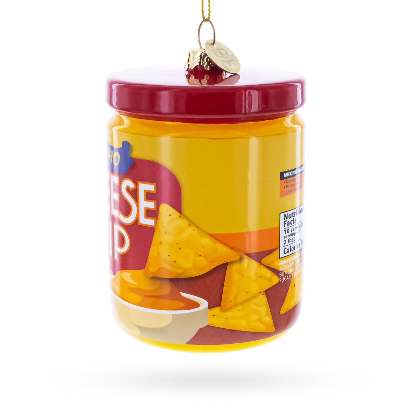 Nacho Cheese Dip Jar Glass Christmas Ornament