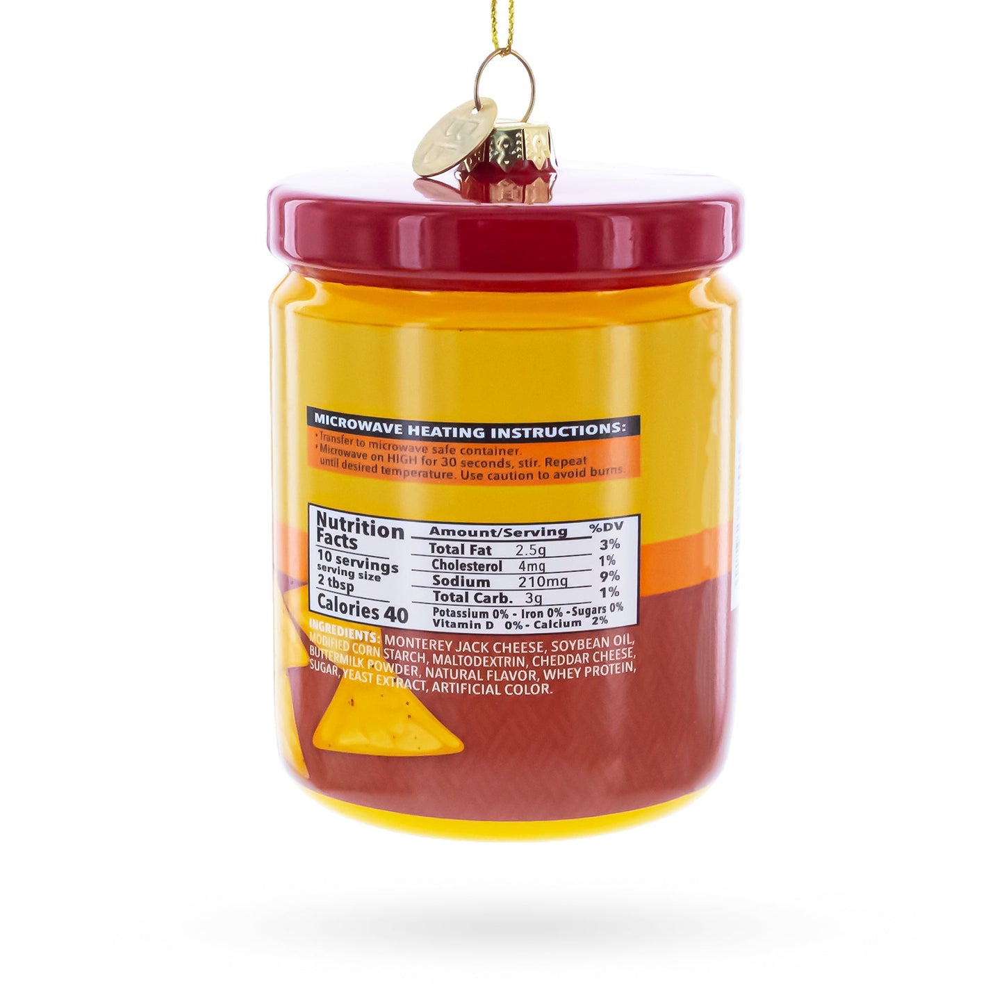 Nacho Cheese Dip Jar Glass Christmas Ornament
