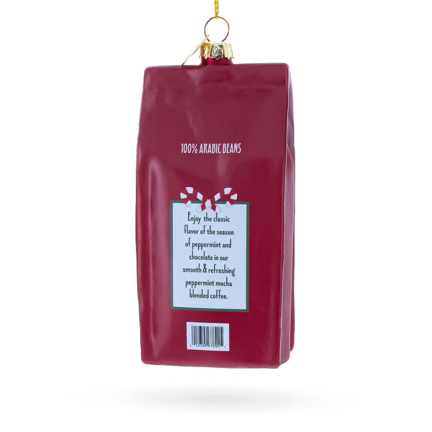 Santa’s Choice Coffee Bag Glass Christmas Ornament