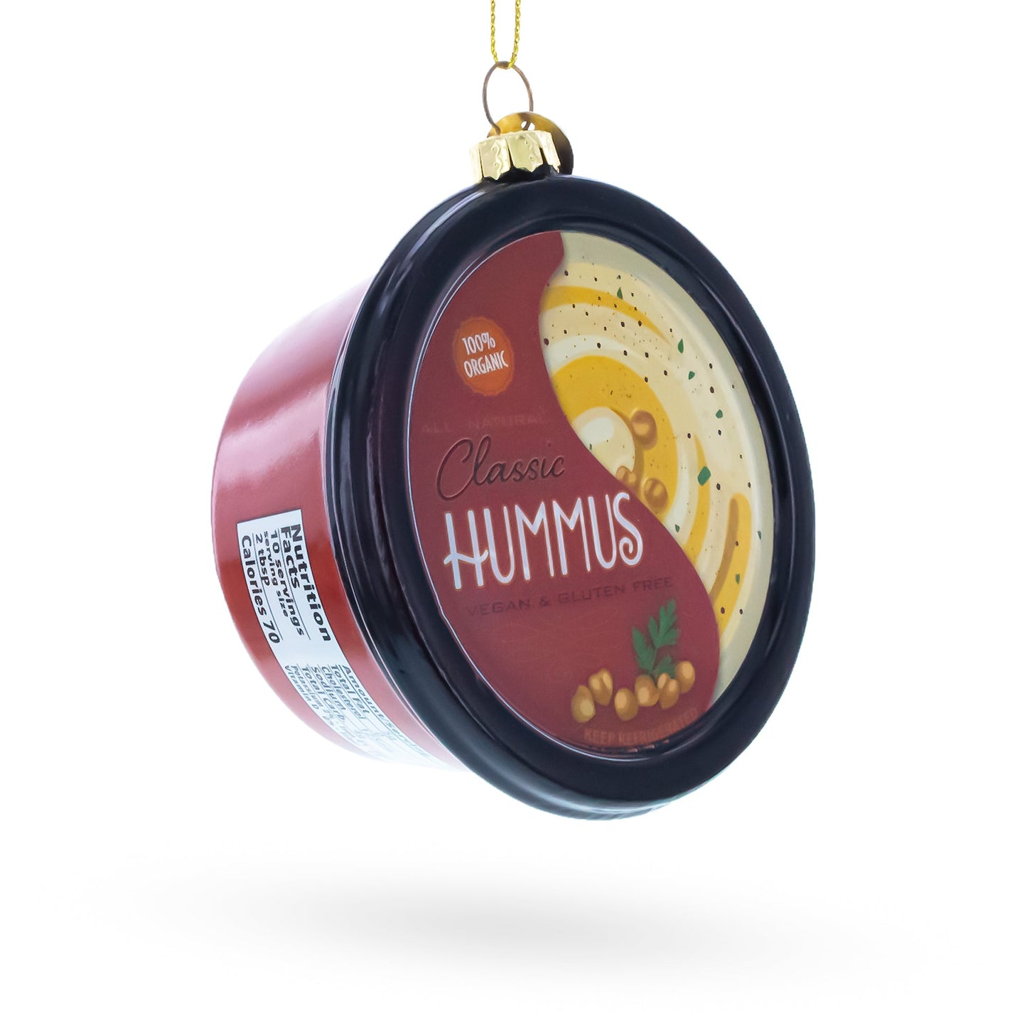 Hummus Glass Christmas Ornament