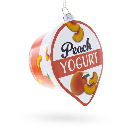 Peach Yogurt Glass Christmas Ornament