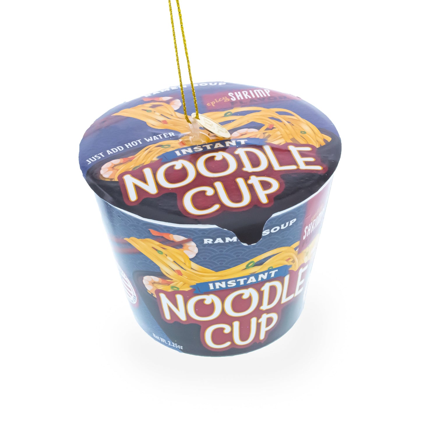 Instant Noodle Ramen Cup Glass Christmas Ornament