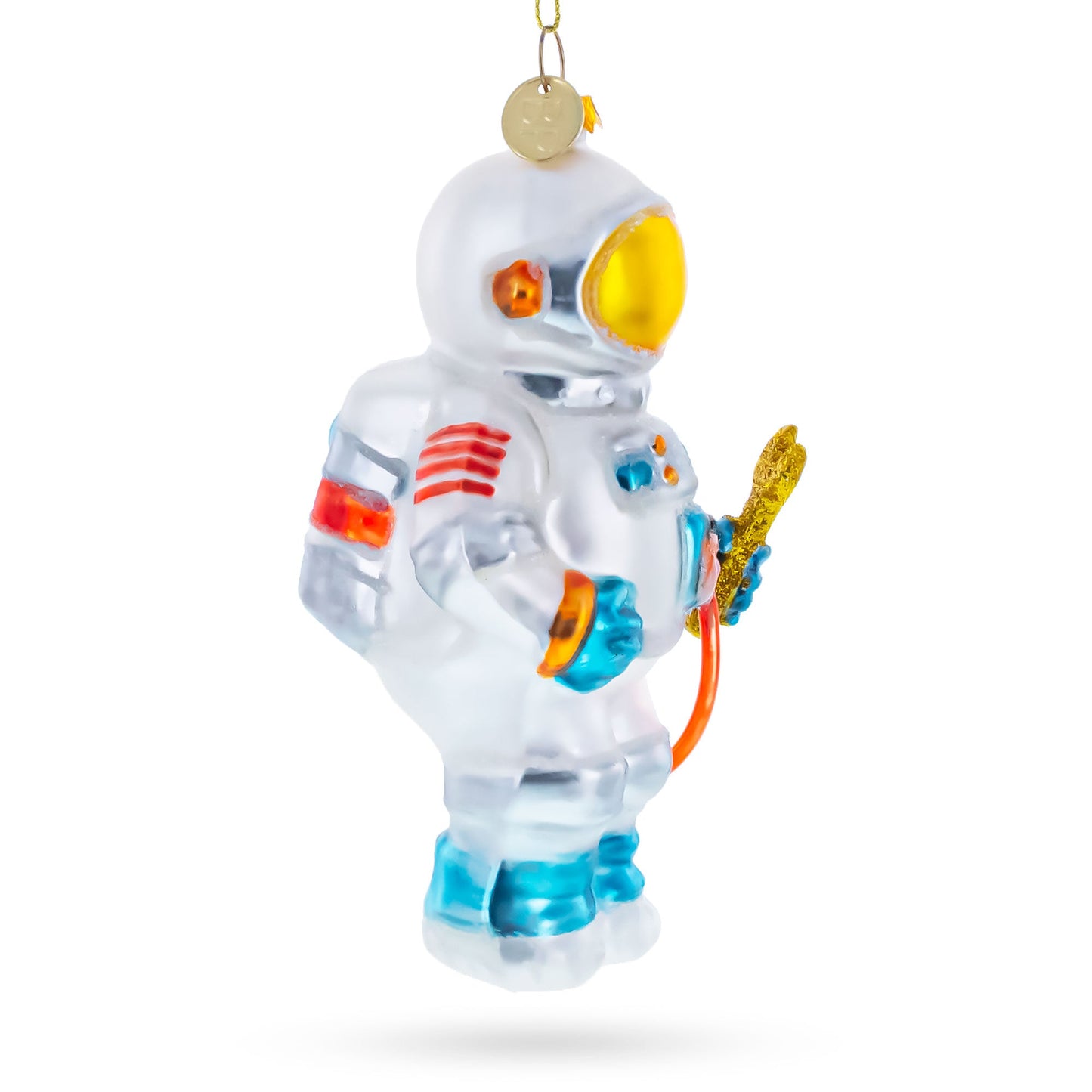 Astronaut with Tool Glass Christmas Ornament