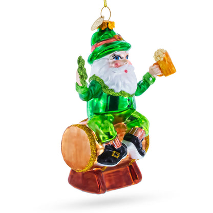 Irish Santa with Shamrock and Beer Glass Christmas Ornament