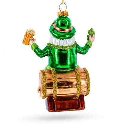 Irish Santa with Shamrock and Beer Glass Christmas Ornament