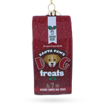 Santa's Dog Treat Pack Glass Christmas Ornament