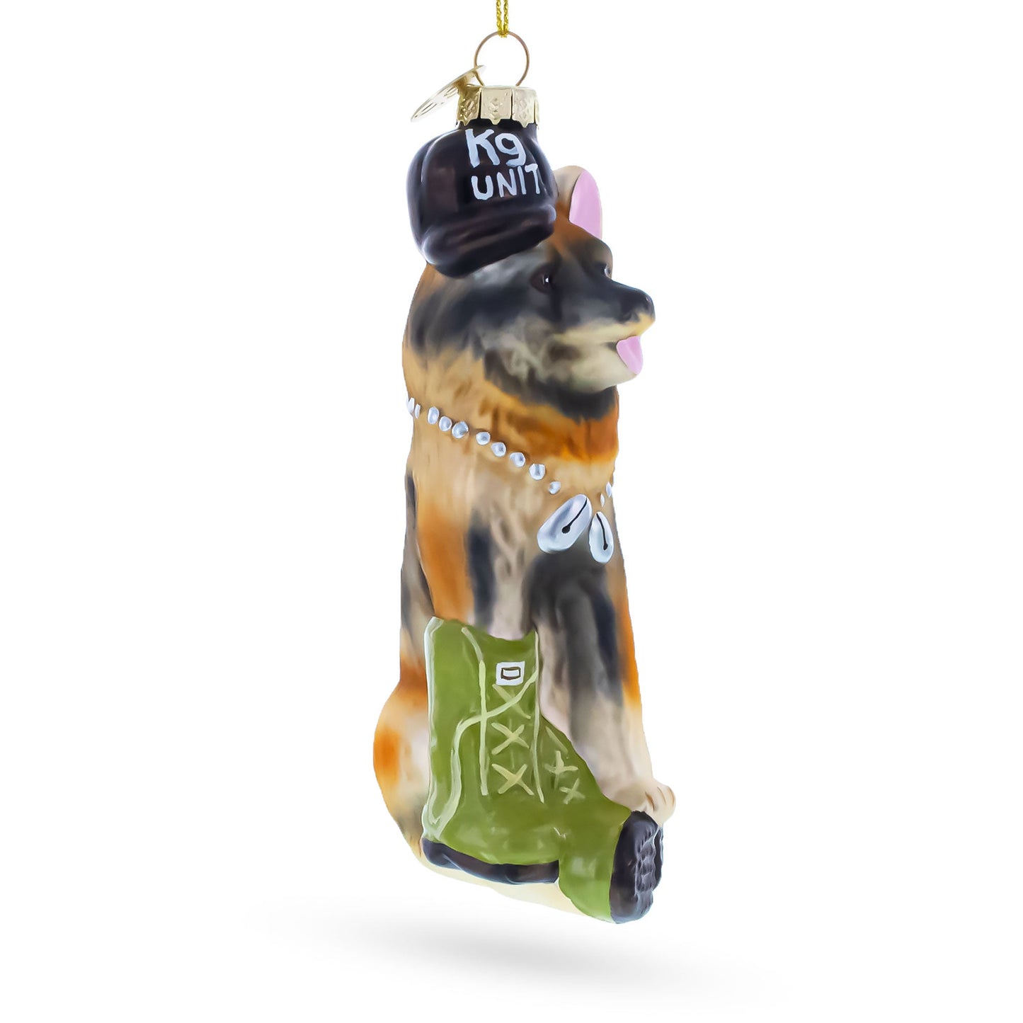 German Shepherd K9 Hero Service Dog Glass Christmas Ornament