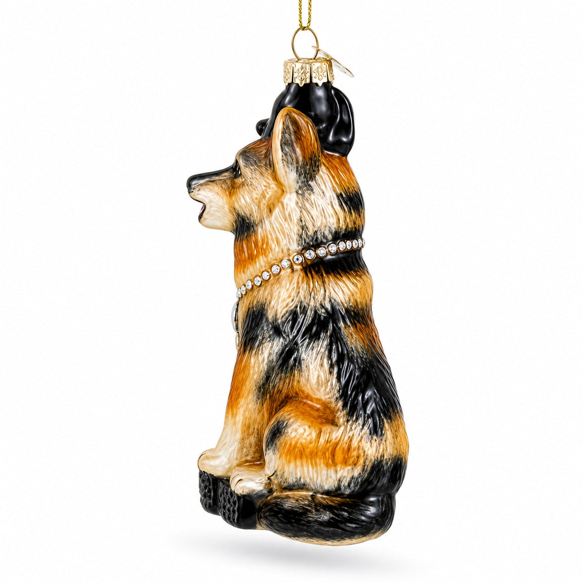 German Shepherd K9 Hero Service Dog Glass Christmas Ornament
