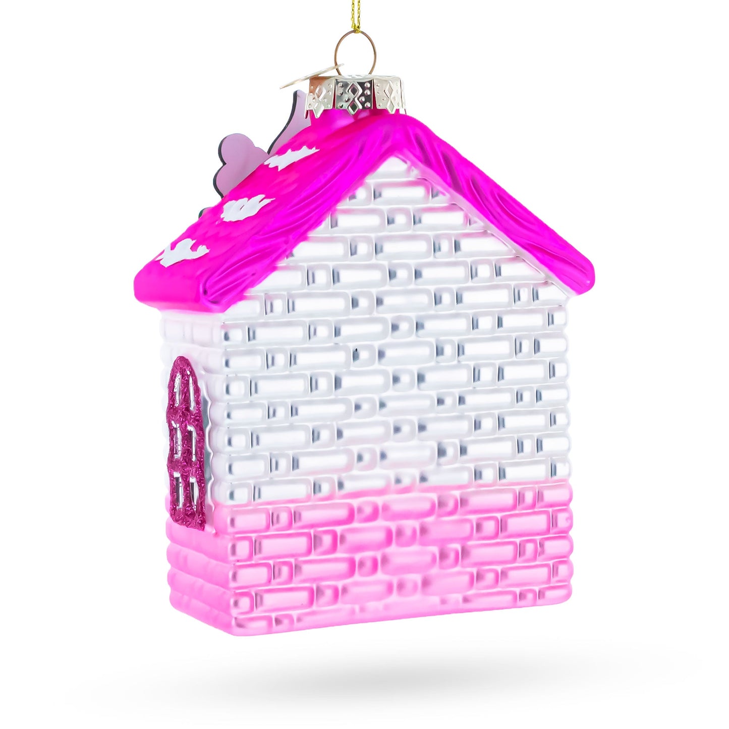 Ice Cream Shop with Polar Bear Glass Christmas Ornament