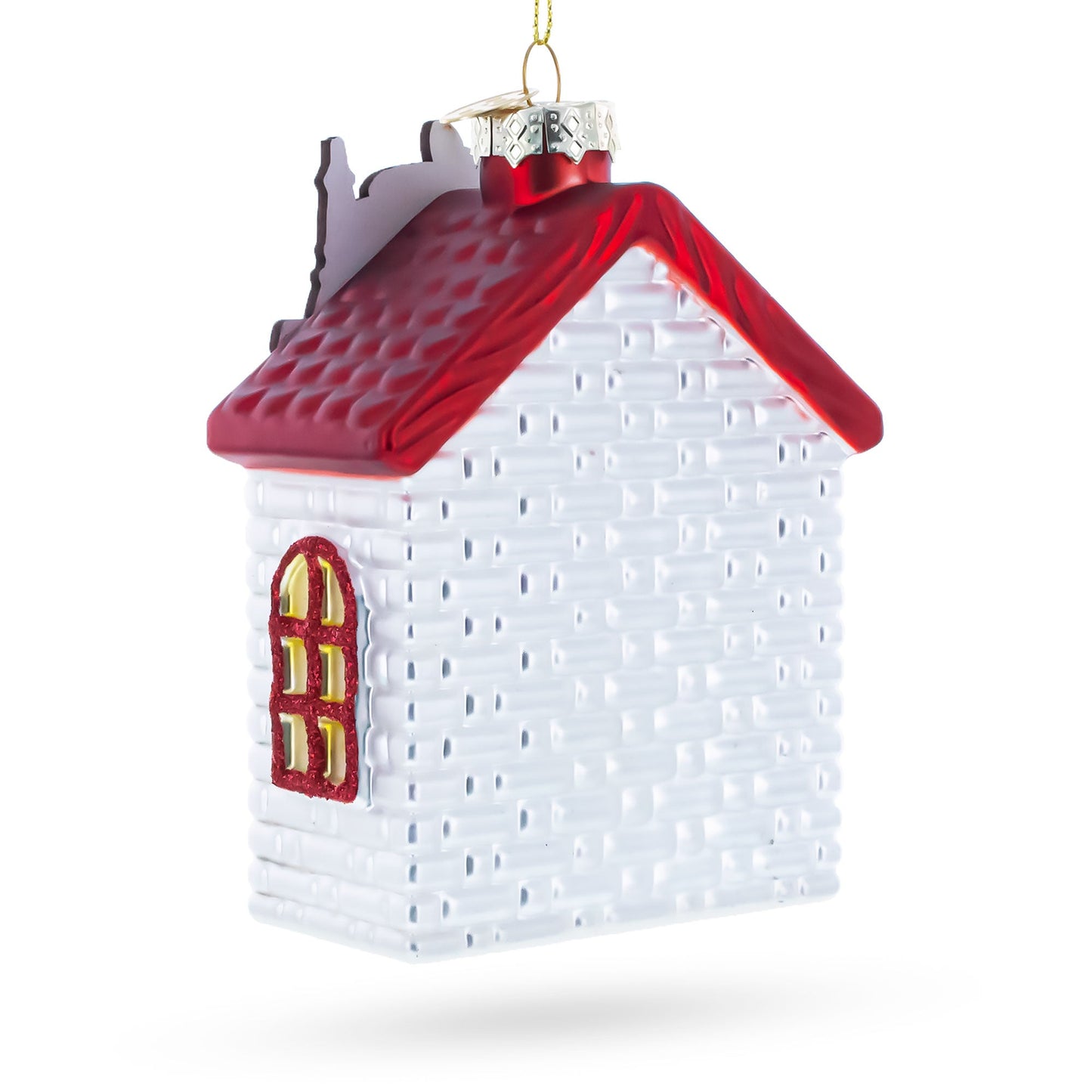 French Cafe with Santa Glass Christmas Ornament