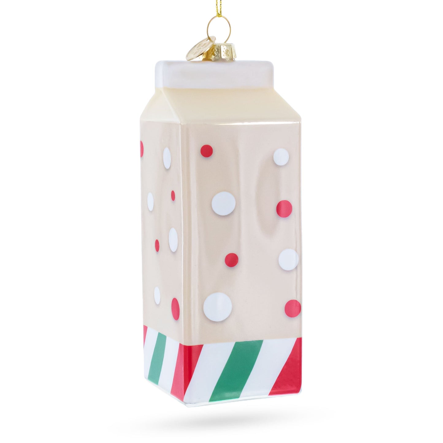 Holiday Eggnog Milk Carton Glass Christmas Ornament