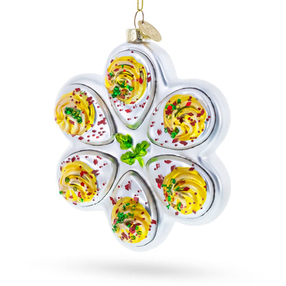Deviled Egg Platter Glass Christmas Ornament